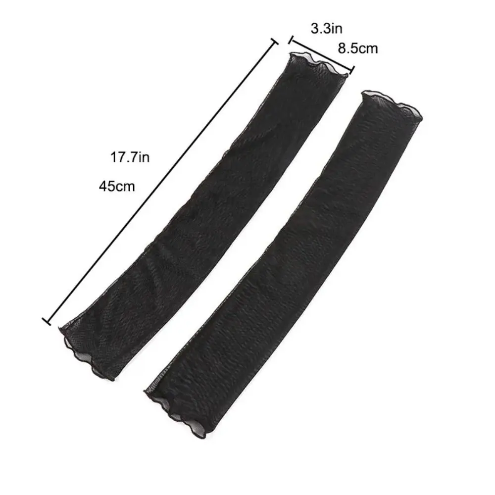 Fashion Fingerless Sun Protection Sleeves Transparent Thin Arm Sleeves Breathable Long-Sleeved Long Sleeves Driving