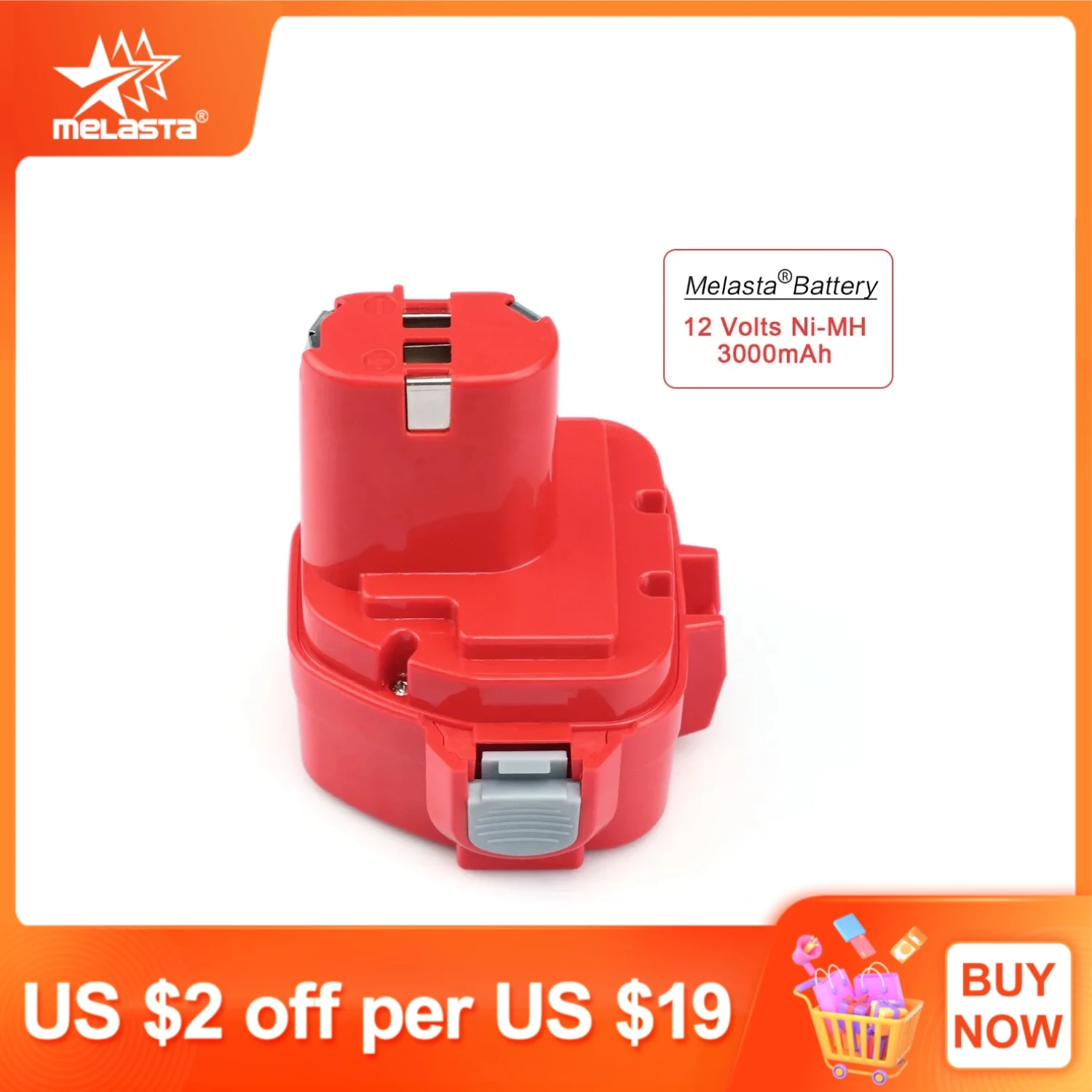 Сменный аккумулятор MELASTA для Makita 3000 PA12 1220 1222 S 1233SA 1233SB 1233 1235A 1235B 1235-2, 12 В, 192598 мАч