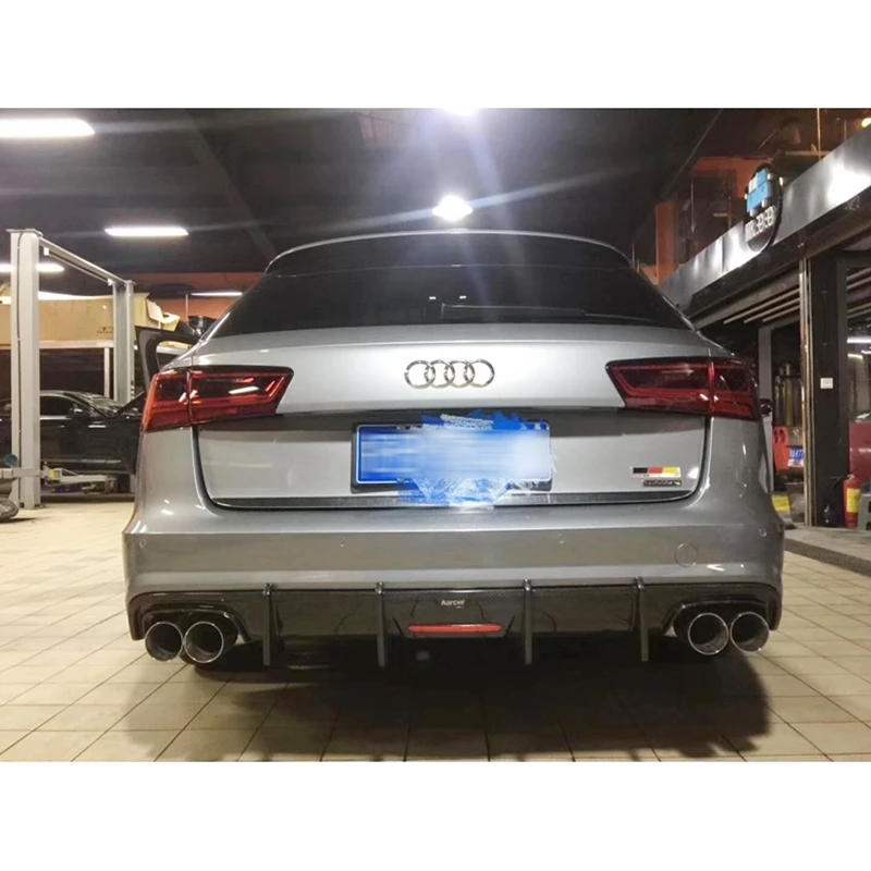 A6 C7 S6 carbon fiber rear bumper diffuser rear lip for Audi A6 wagon body kit 2012-2016