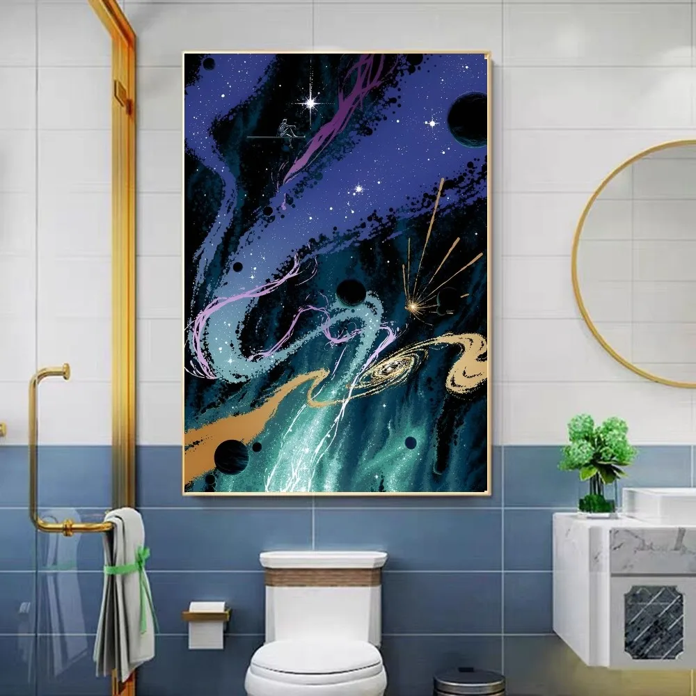 Universe Space Poster Sticky HD Quality Wall Art Retro Posters for Home Kawaii Room Decor