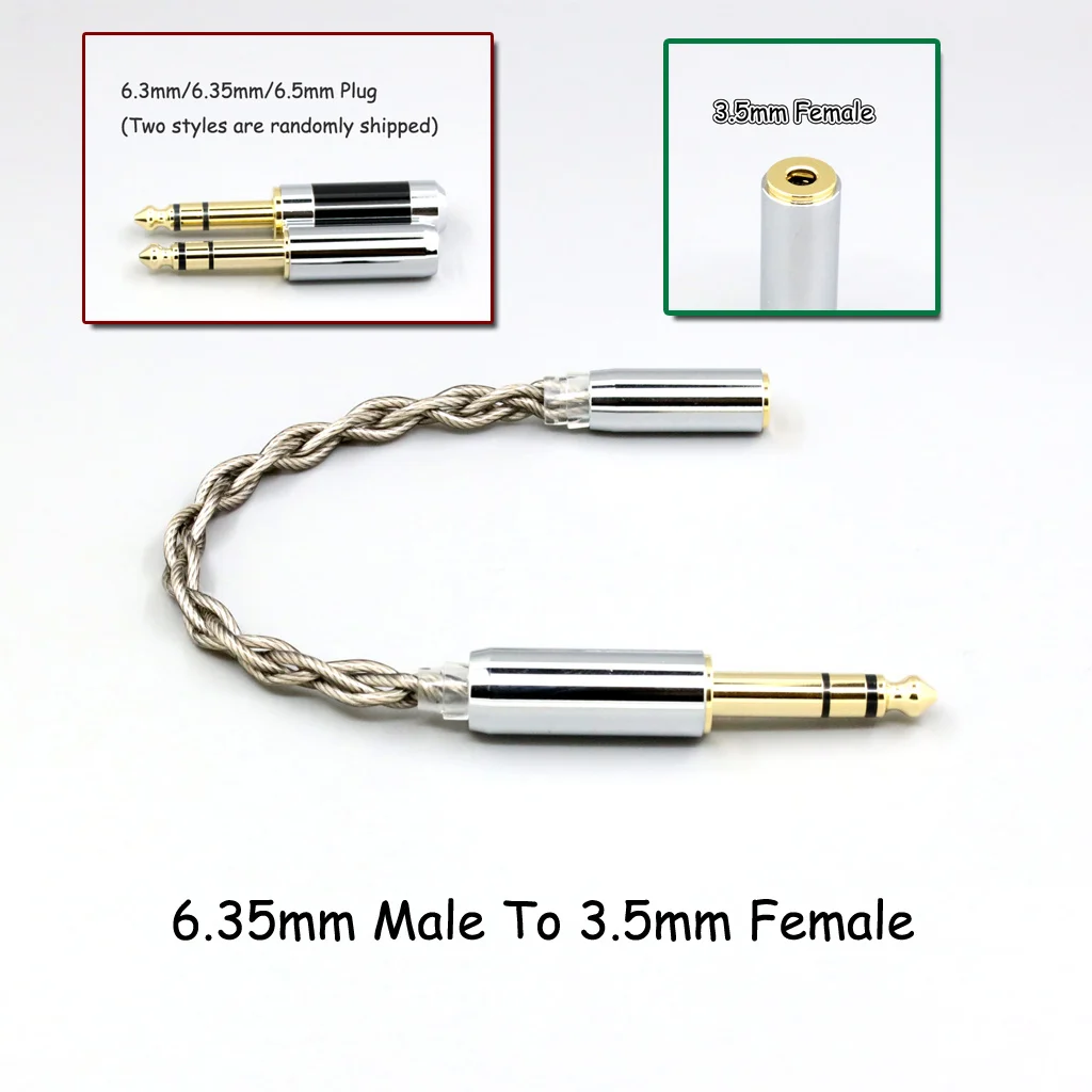 99 % reines Silber + Graphen versilbertes Schild-Kopfhörerkabel für 4,4 mm, 3,5 mm, 2,5 mm XLR 6,35 mm Stecker auf Buchse, Adapter-Konverter – Detail 22