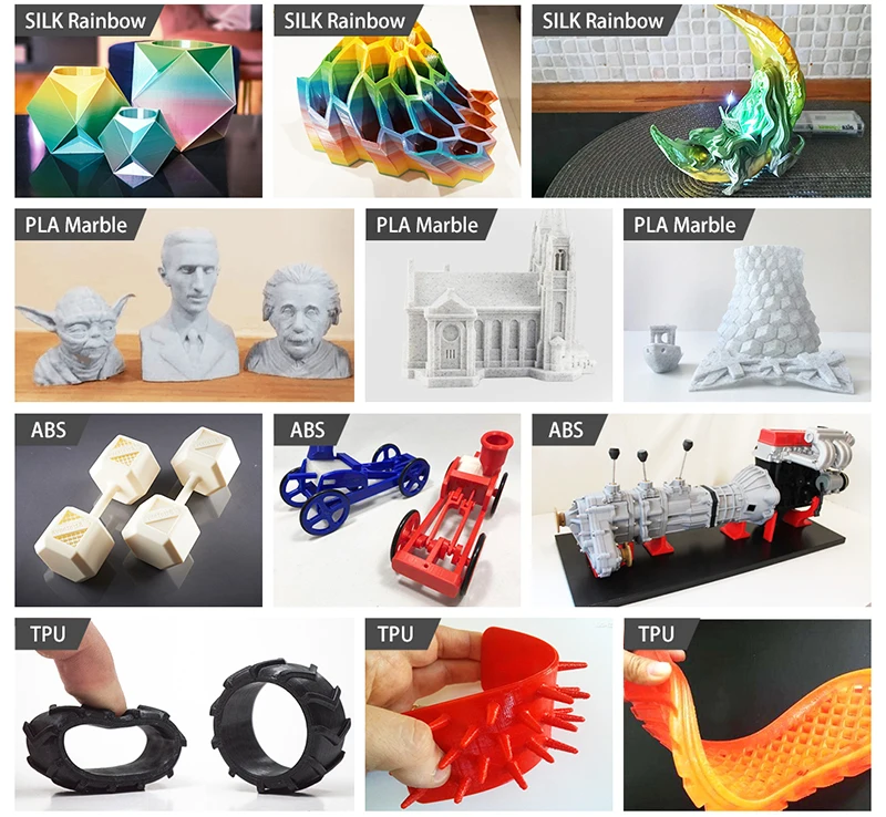 SUNLU 4Rolls PETG Filament 1KG 3D Printer 1.75MM Non-Toxic Good Toughness Biodegradable PLA PLAplus SILK No Bubble 0.5KG TPU