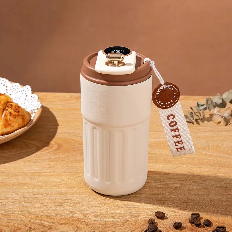New 410ml leak-proof stainless steel vacuum tumbler insulated double-wall travel coffee cup smart warm cover kitchen