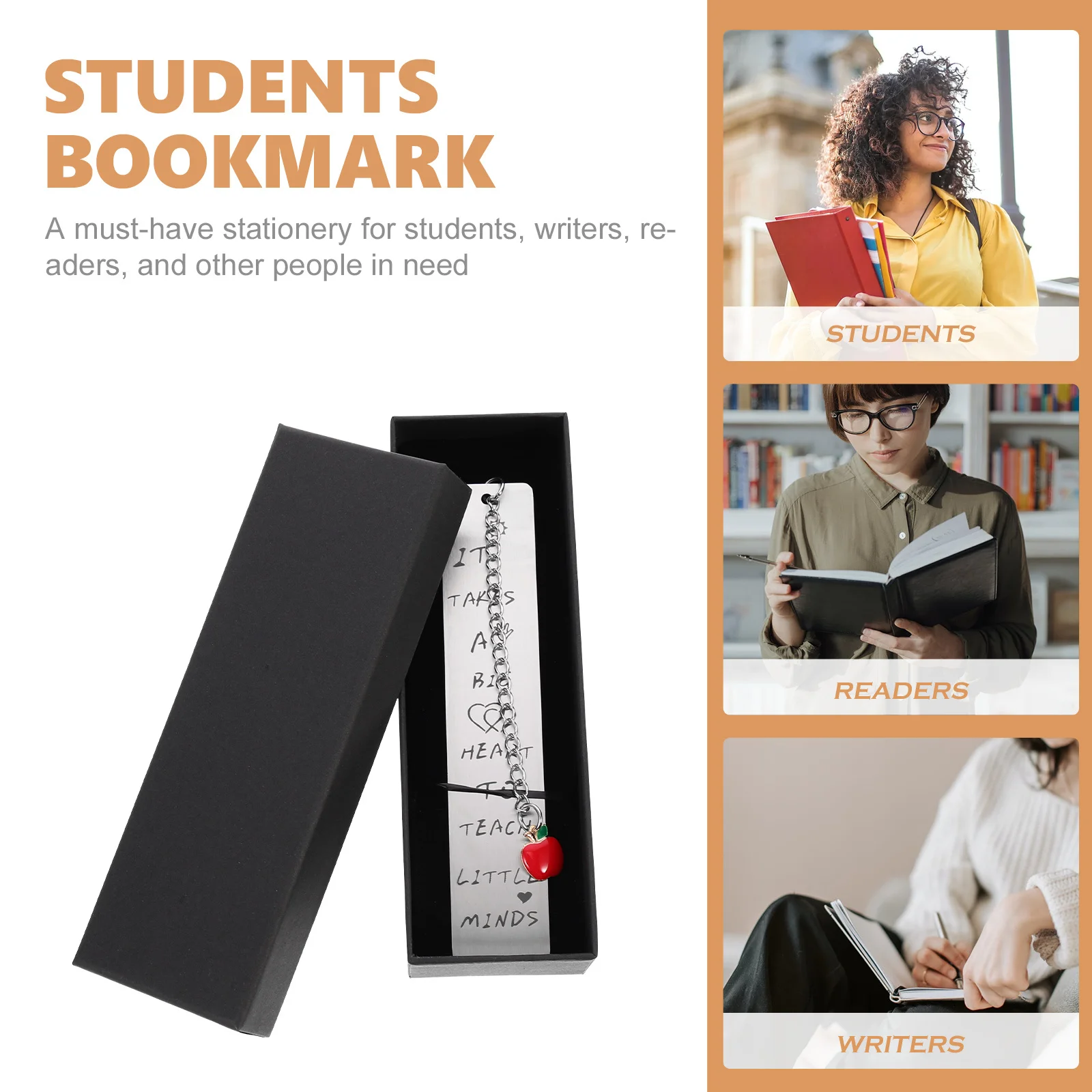 

1Set Practical Stainless Steel Bookmark Exquisite Reading Tool for Students Teachers Long Lasting Creative Design