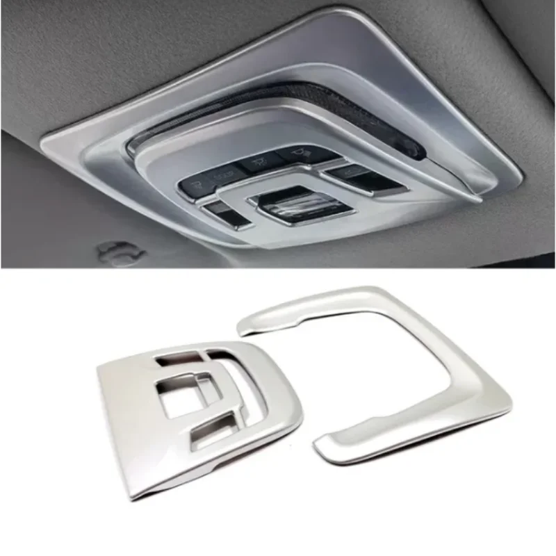 

ABS Carbon Wood Matte Car Front Reading light Frame Sticker Cover Trim Auto Decoration For Toyota BZ4X EA10 2022 -2024 Accessori