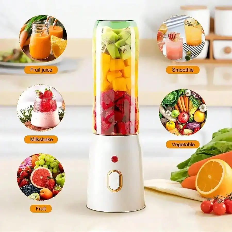 Electric Juicer - Portable USB Rechargeable Blender, Multifunctional Double-Cup Set, Manual Juicer Suitable For Making Milkshakes And Juices, One-Click Operation, Perfect For Gym, Student Dormitories, Home, Office And Outdoor Use
