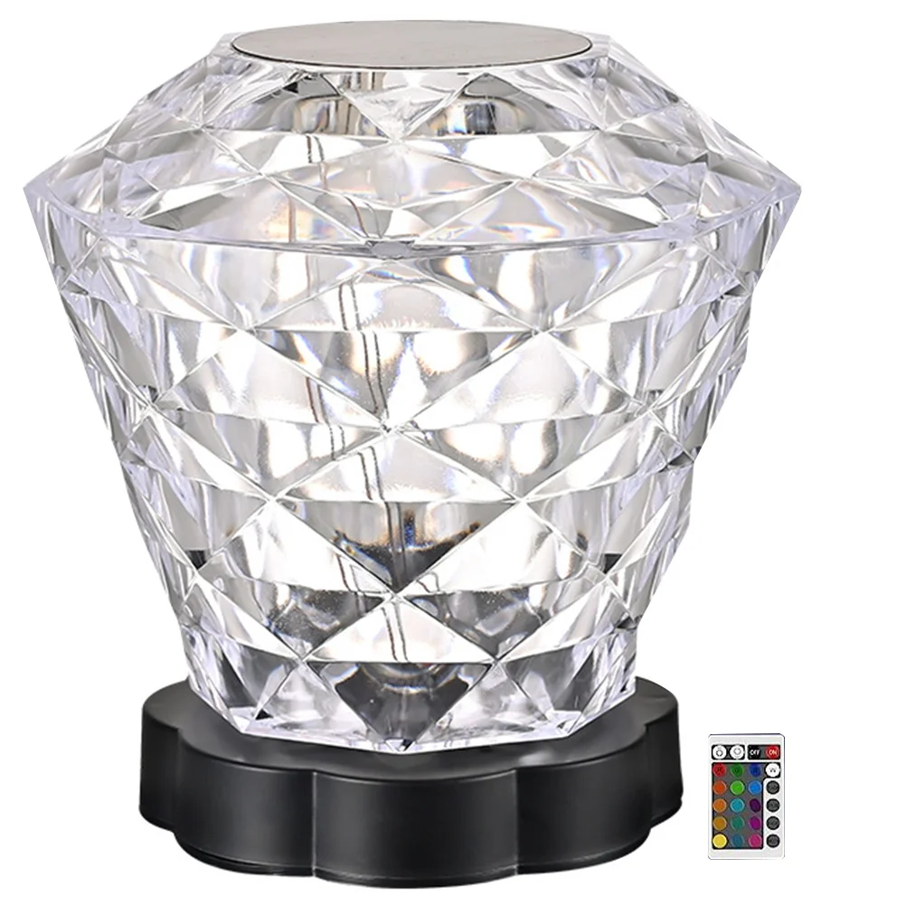 

Rose Small Night Light Touch USB Rechargeable Cordless Crystal Table Lamp Romantic Clear Lamp for Bedroom Living Room Decoration