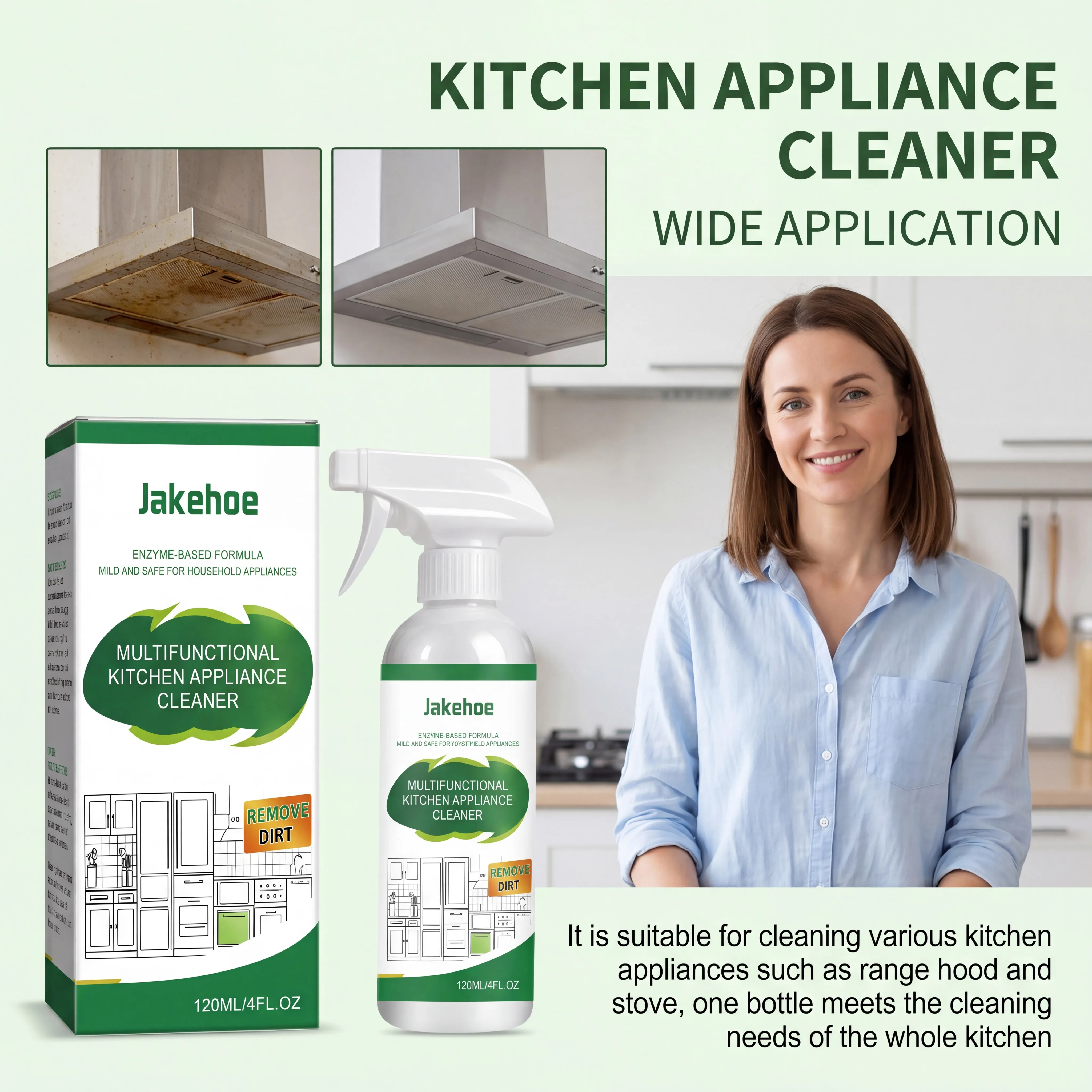 Kitchen Appliance Degreaser Heavy Duty Grease Cleaner Oven Range Hood Stove Multi Purpose Stain Remover Powerful Foam Spray