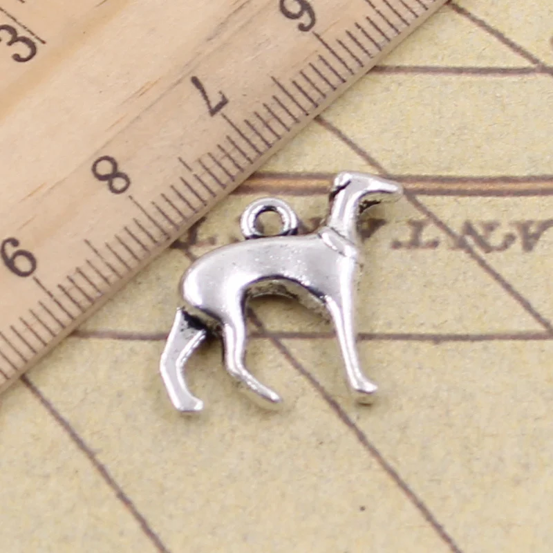 15pcs Charms Dog Hound Weimaraner 20x20mm Antique Bronze Silver Color Pendants Making DIY Handmade Tibetan Finding Jewelry