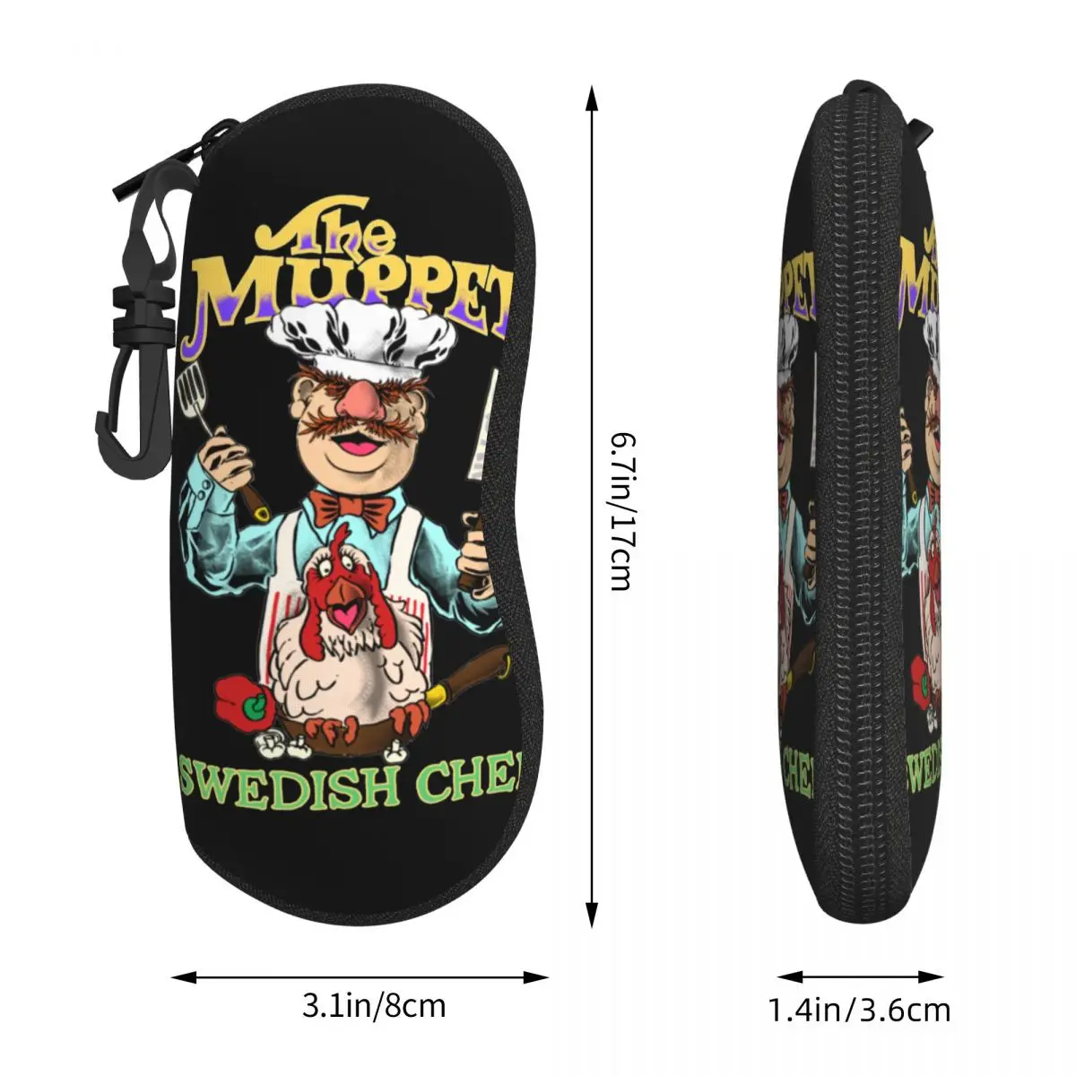 Swedish Chef Muppet Show Glasses Case Unisex Travel Eyewear Box Vintage Eye Contacts Case image 4