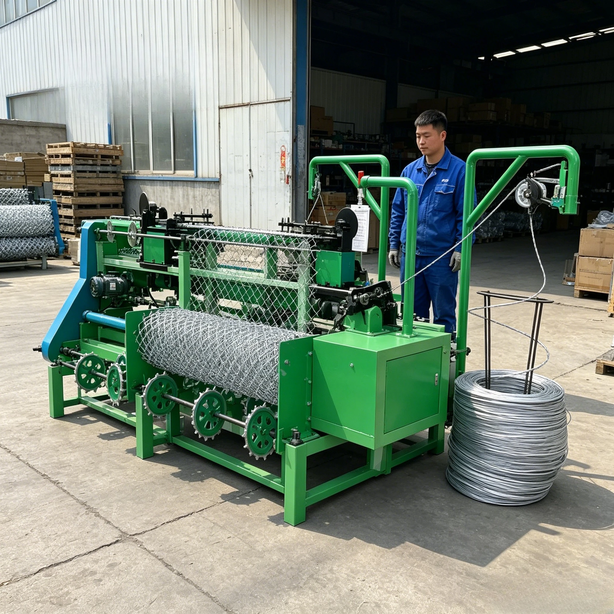 Portable Chain Link Fence Machine Manual Wire Mesh Weaving Looper for Small Farm Hexagonal Netting DIY Customized