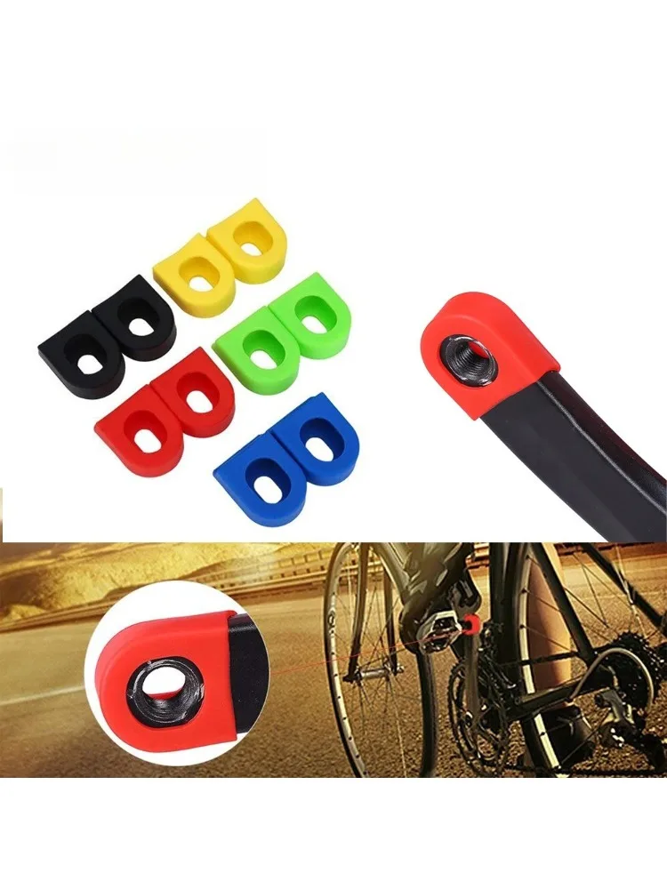 AliExpress 1 pair Bicycle Crank Arm Protector Silicone Sleeve Caps for Pedal Crankset Scratch Resistant Bike Accessories