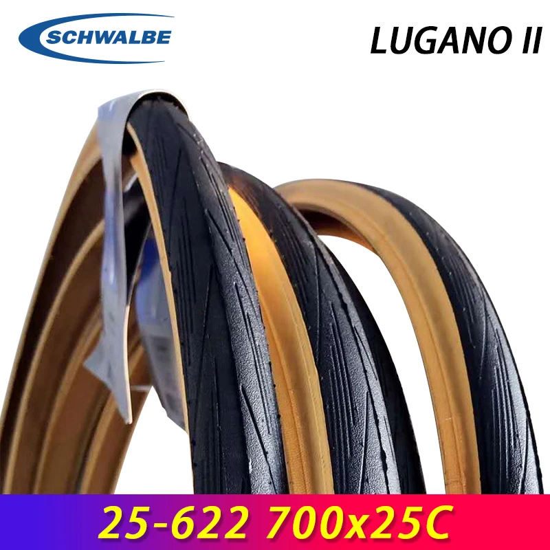 SCHWALBE LUGANO II 25-622 700x25 Classic-Skin Wired Tire Level 3 K-Guard Puncture Protection for Road Bicycle Cycling Parts