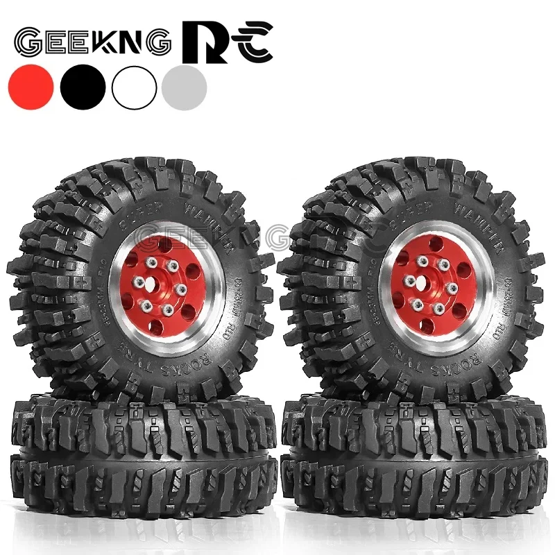 

4pcs 55mm 1.0" Metal Beadlock Wheel Tire Set For 1/18 1/24 RC Crawler Car TRX4M SCX24 AX24 FCX24 Upgrade Parts Accessories