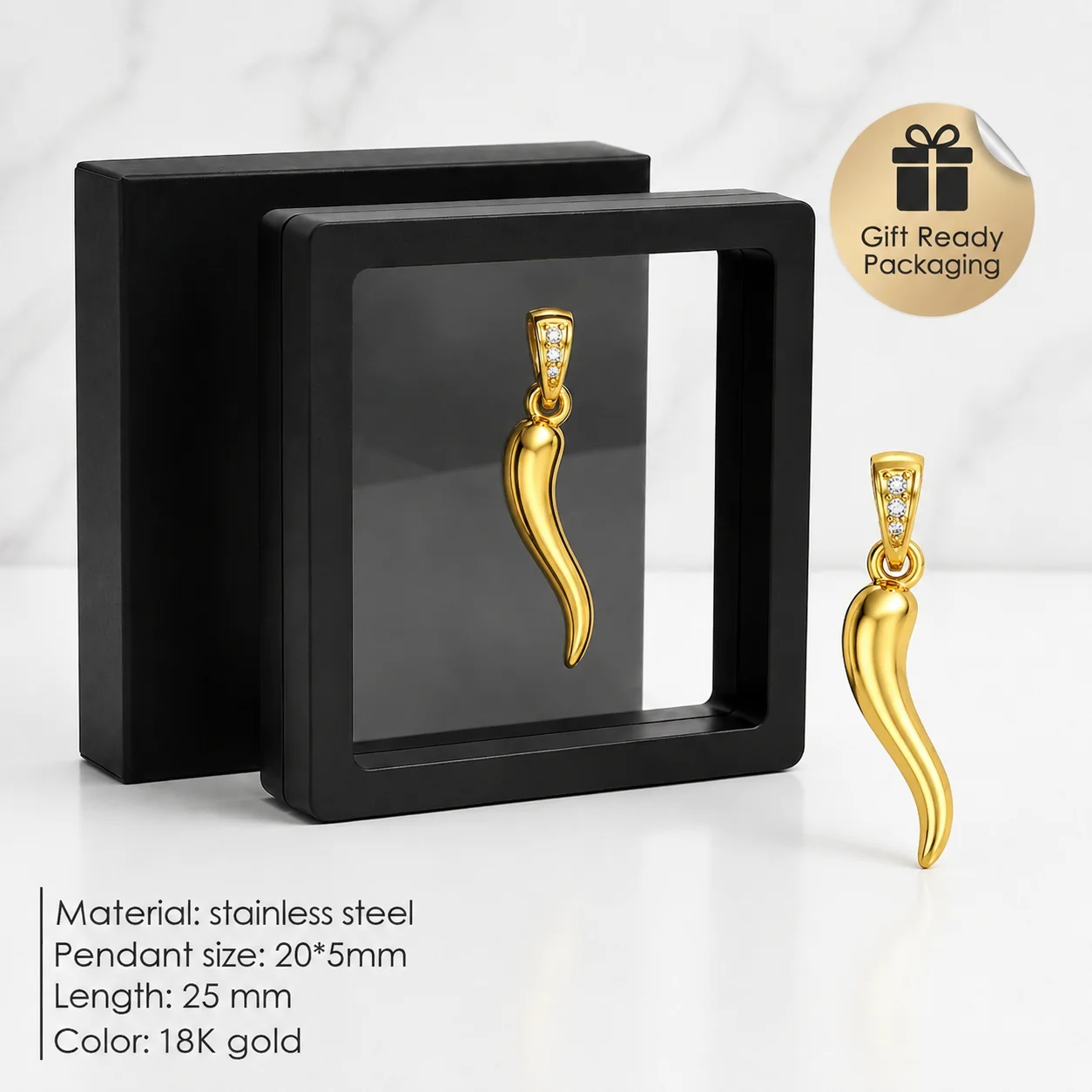 18K Gold Plated Stainless Steel Chili Pepper Pendant for Women DIY Jewelry Making Accessories