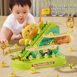 Children's Refueling Little Yellow Duck Climbing The Stairs Toy 1-3 Year Old Baby Electric Slide Track Educational Toy