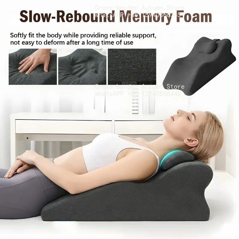 Ergonomic Memory Foam Wedge Pillow,Acid Reflux,and Snoring - Memory Foam Bed Wedge with 27°Incline