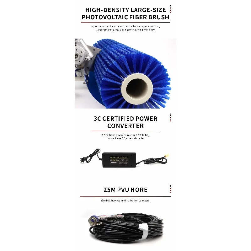 

【From China】Efficient cleaning with Solar Panel Cleaning Brush - Rotating for washing solar panel with a spare brush head