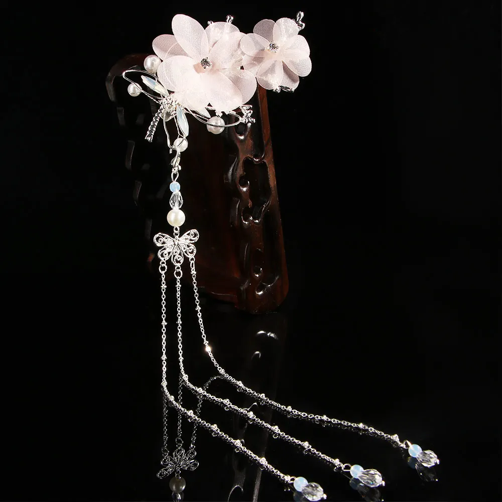 

Elegant Wedding Dragonfly Butterfly HANFU Chinese Hairpin Headwear Hair Clips Tassel