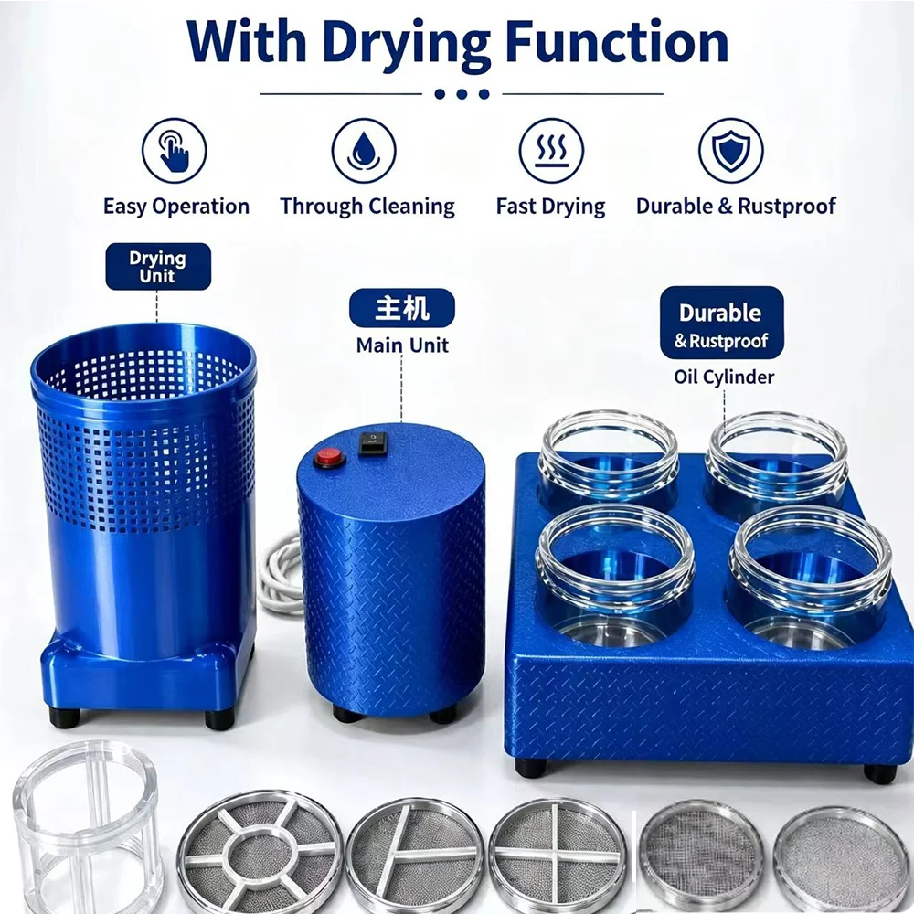 Professional Semi‑Auto Watch Movement Cleaner With Drying System, Full Filter Mesh Kit for Watch Repairing Business