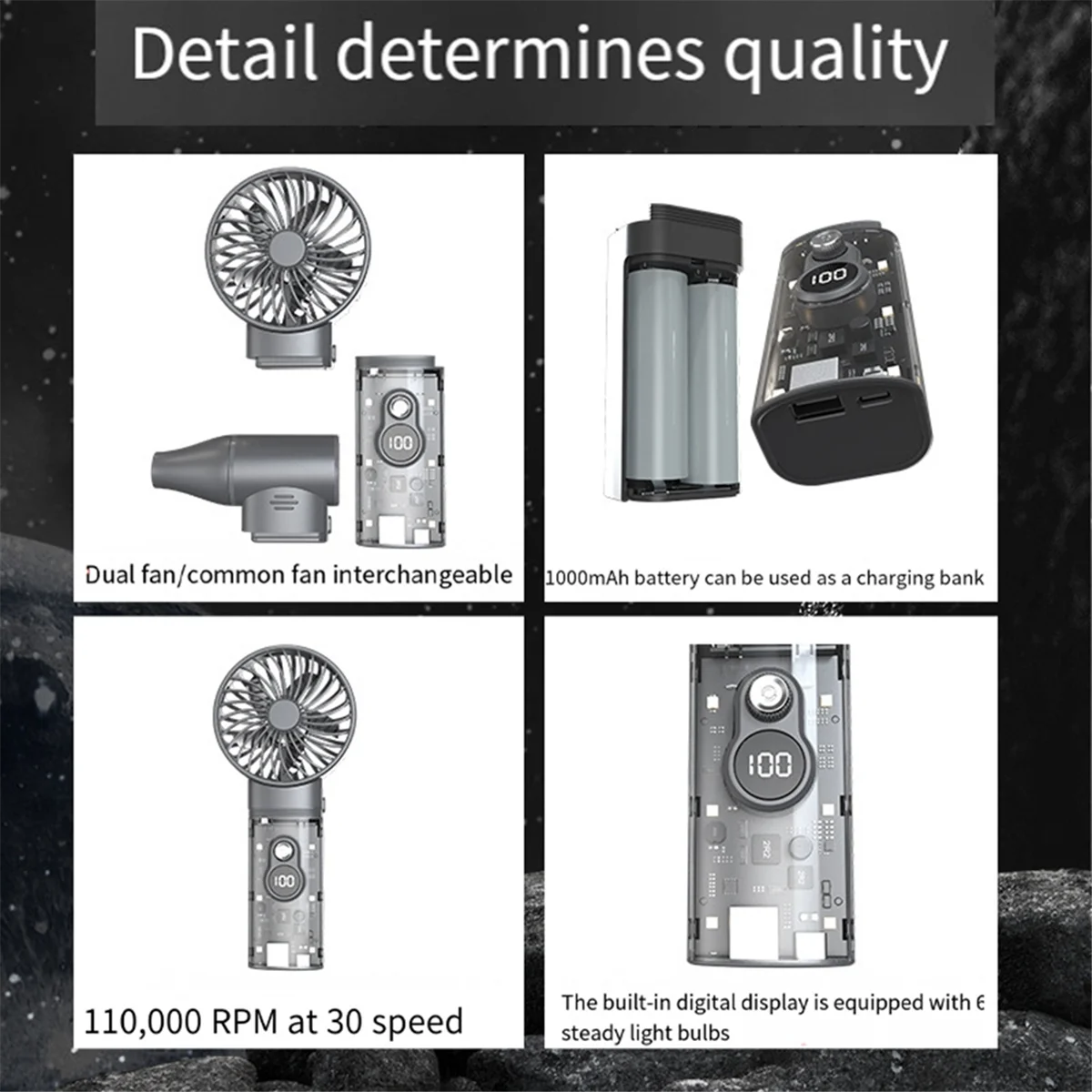 

2025+ Fan 110000RPM Handheld Blower Dust Cleaner Brushless Motor Power Bank Multi-Functional Outdoor Emergency Tool