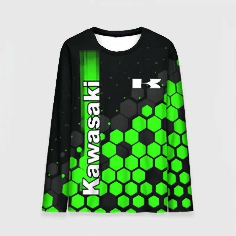 

Мотоциклетный костюм Kawasaki с длинными рукавами и 3D