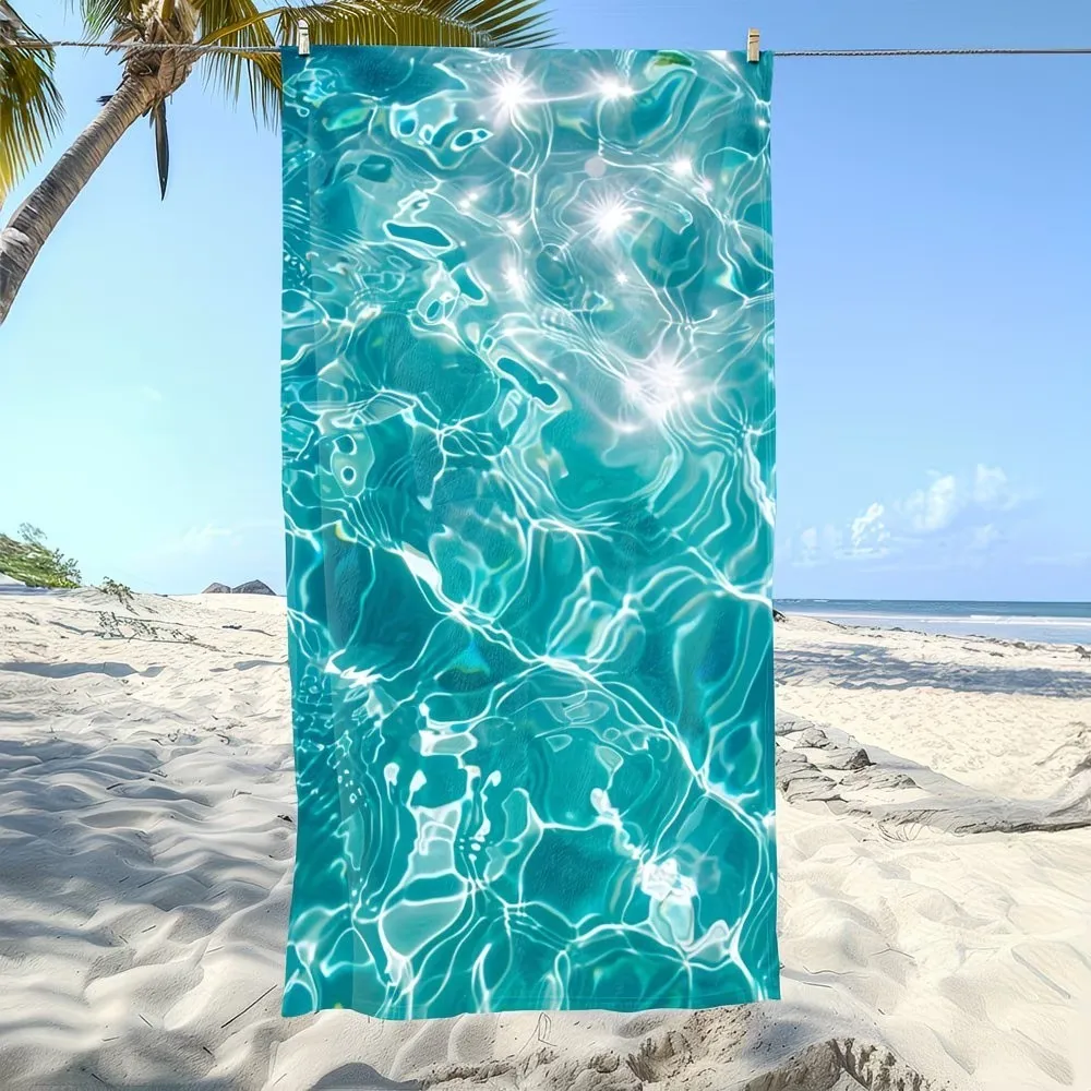 Sand Free Microfiber Beach Towel Large Water Pattern Bath Towel Quick Dry Super Absorbent XL Swim Blanket Outdoor Pool Yoga Mat