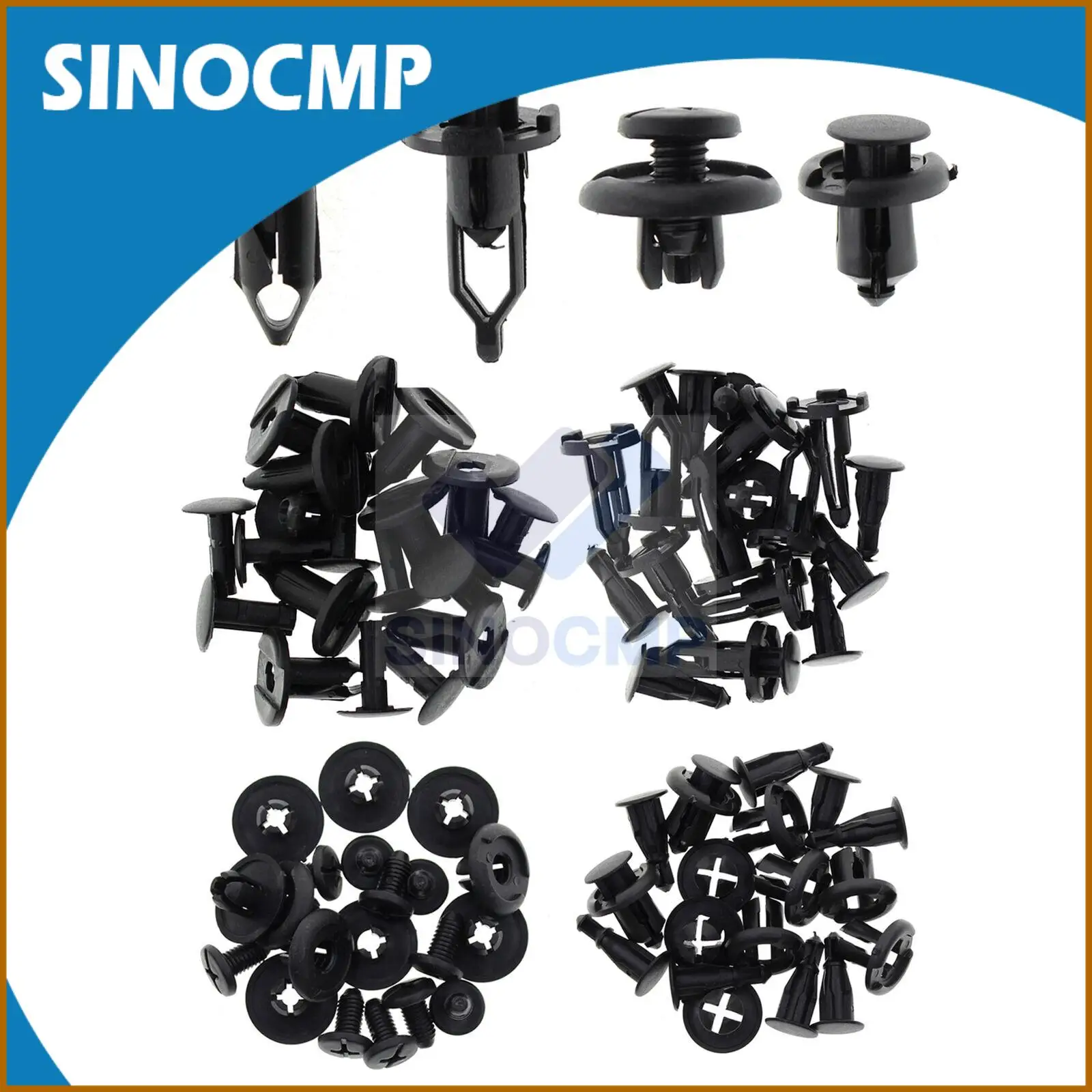 40Pcs Auto Push Retainer Pin Kit for Car Body Bumper Trim Moulding Clip Fastener Accessories Nylon Rivet Set 4 Sizes 7.5-10mm