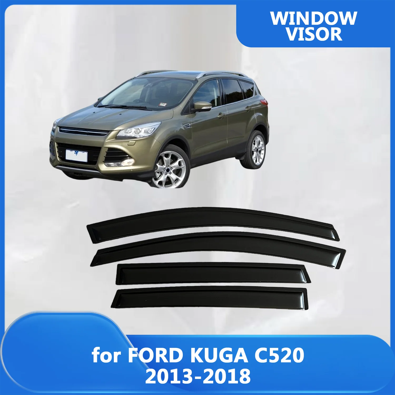 

Дефлекторы окон (ветровики) для FORD KUGA C520 2013-2018: защита от дождя и ветра, накладки на двери, внешние вентиляционные козырьки