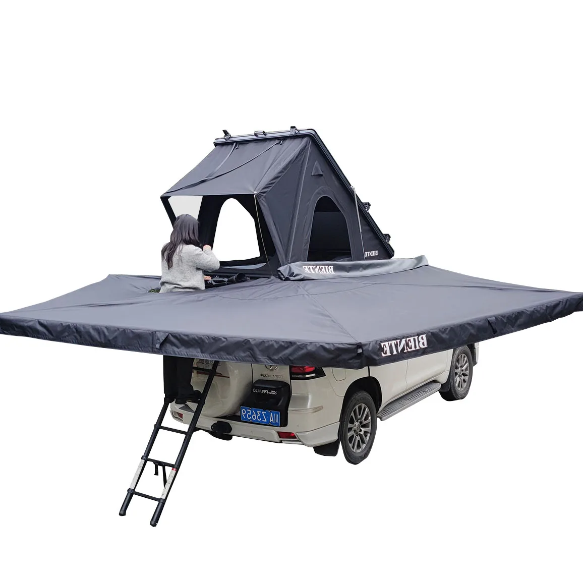 2M Car Awning,Large 270XL Degree Free Standing Car Side Awning Outdoor Camping Oxford Fabric 270 Awning with D Hole
