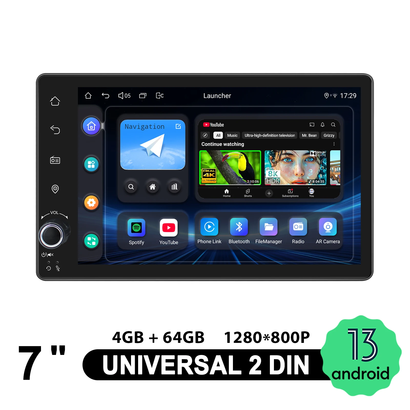 JOYING-Radio Universal para coche, reproductor MP5 Multimedia estéreo, compatible con cámara retrovisora y volante, 7 ", 2DIN, actualizado