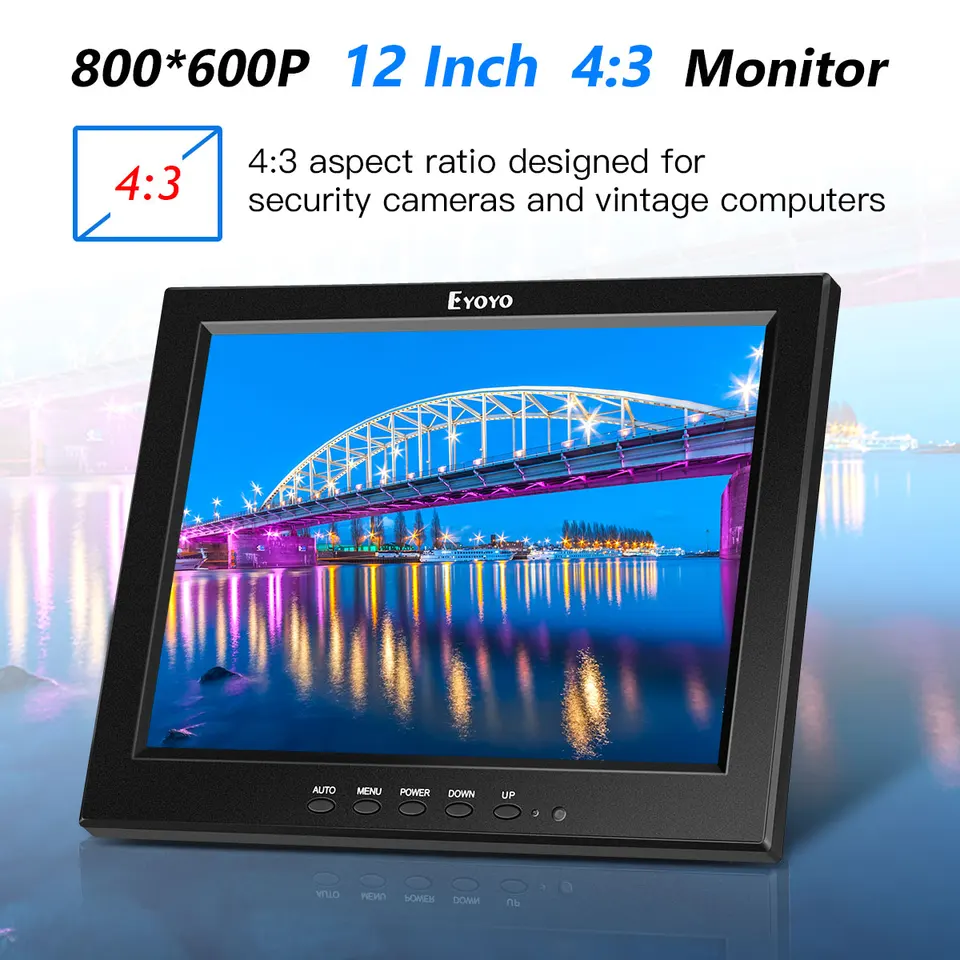 Eyoyo EM12A 12 Inch Small Monitor with BNC VGA AV HDMI Input