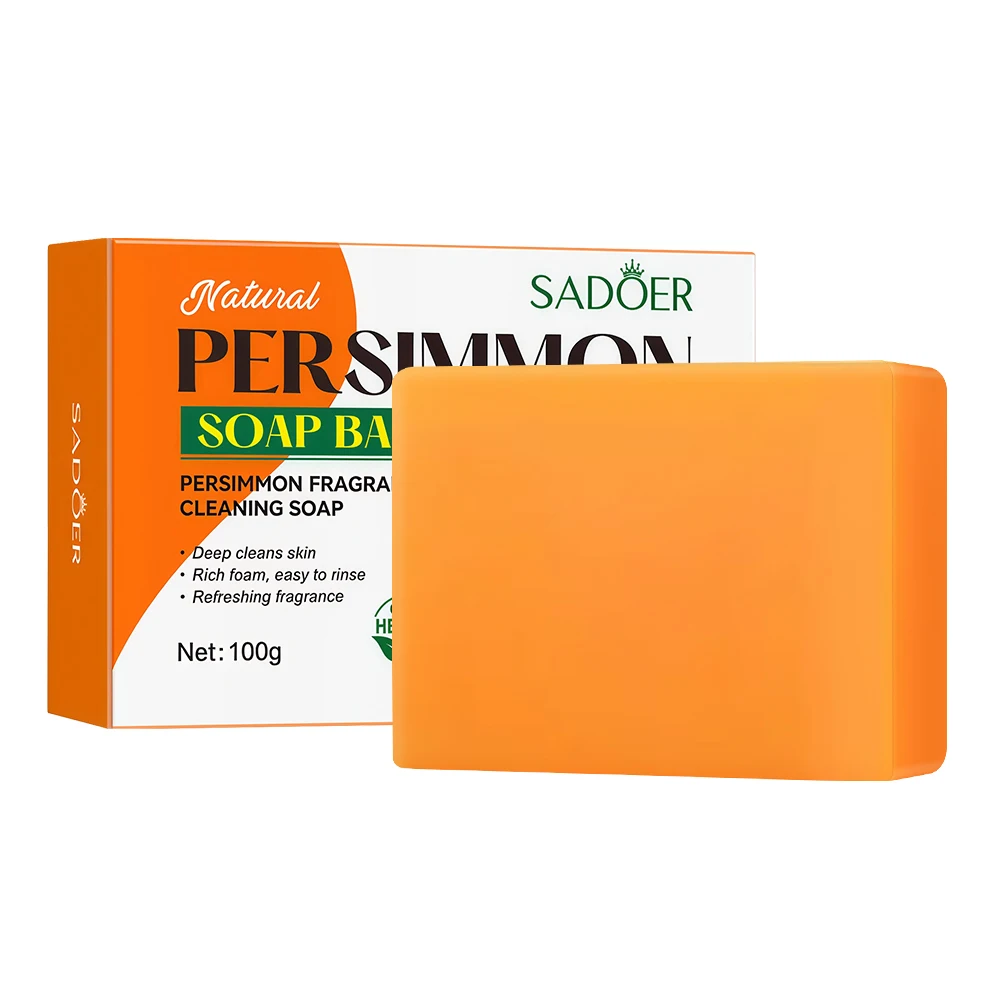

1Pcs 100g Persimmon Body Soap Bar Odor Control Deep Clean Wash Soap for Women & Men Lasting Fragrance Freshness Cleansing