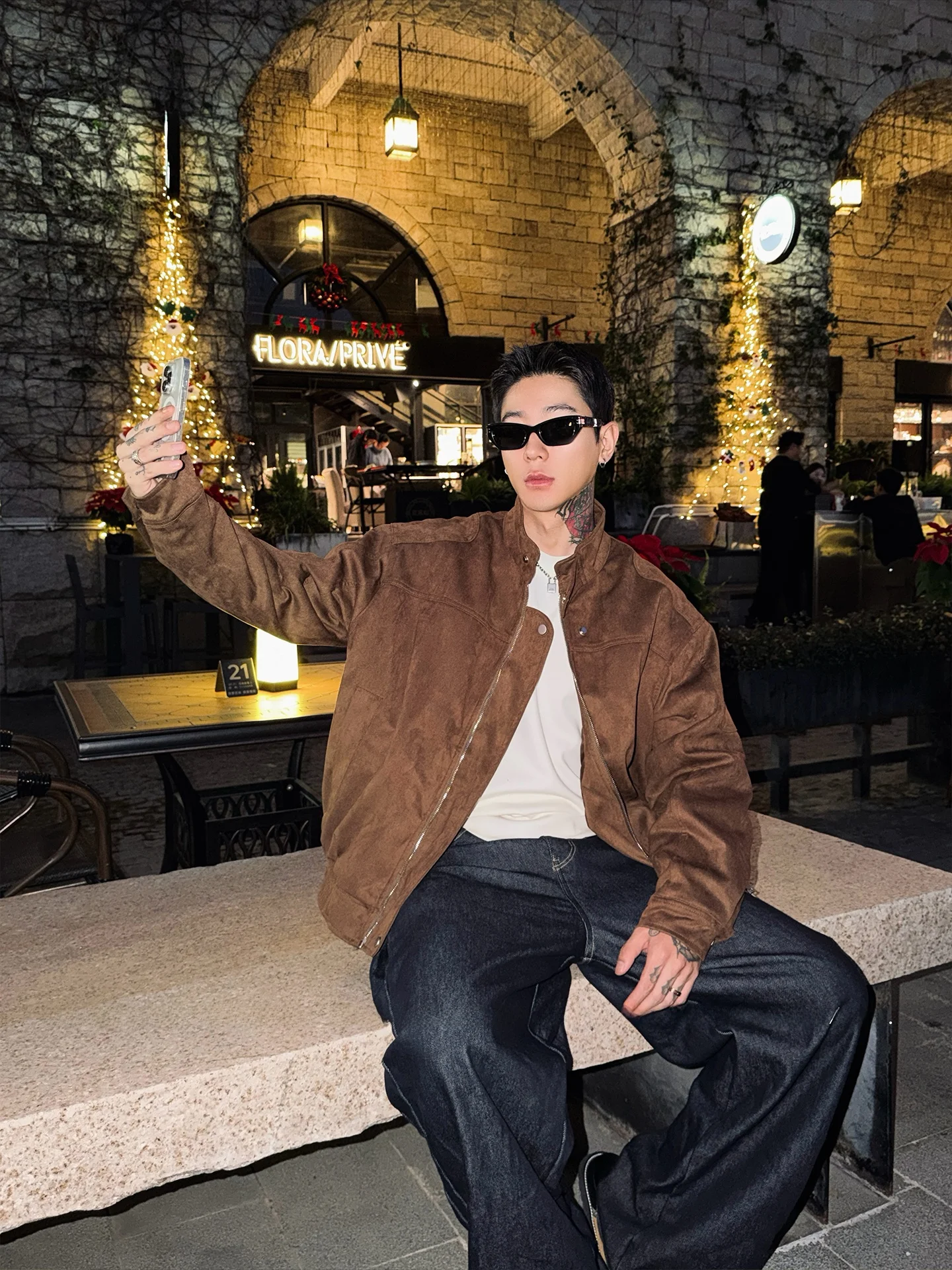 

Warm Pilot Jaet Men's Winter Coat OX-FREAK Tie-Dye Suede Thiened Cotton Clothes Casual Leisure Faion Polyester Fiber