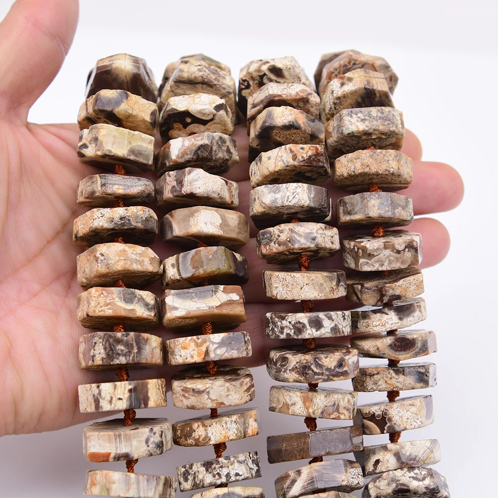 APDGG Large 20mm Natural Mix Color Jasper Agates Cutting Whell Shape Loose Space Beads 17.5'' Strand Jewelry DIY