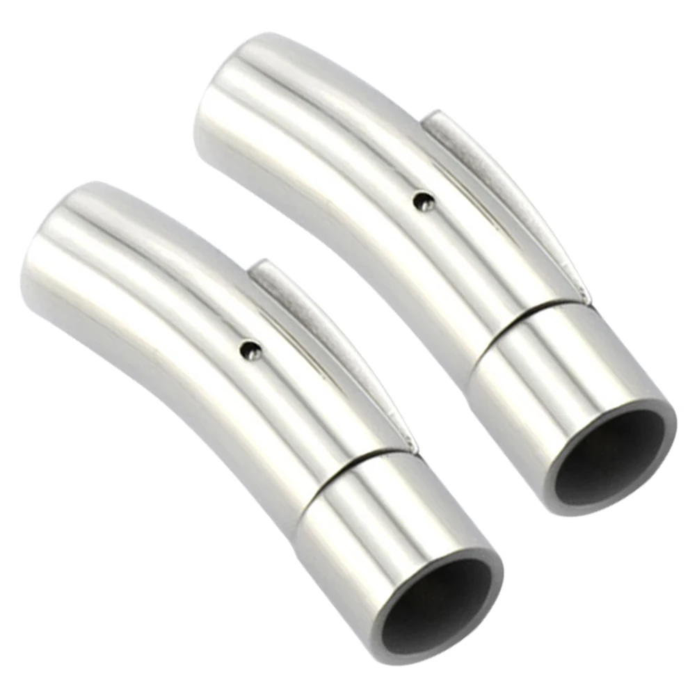 

2 Pcs Magnet Snap Stainless Steel Button Handbag Cord End Clasp Tool Silver