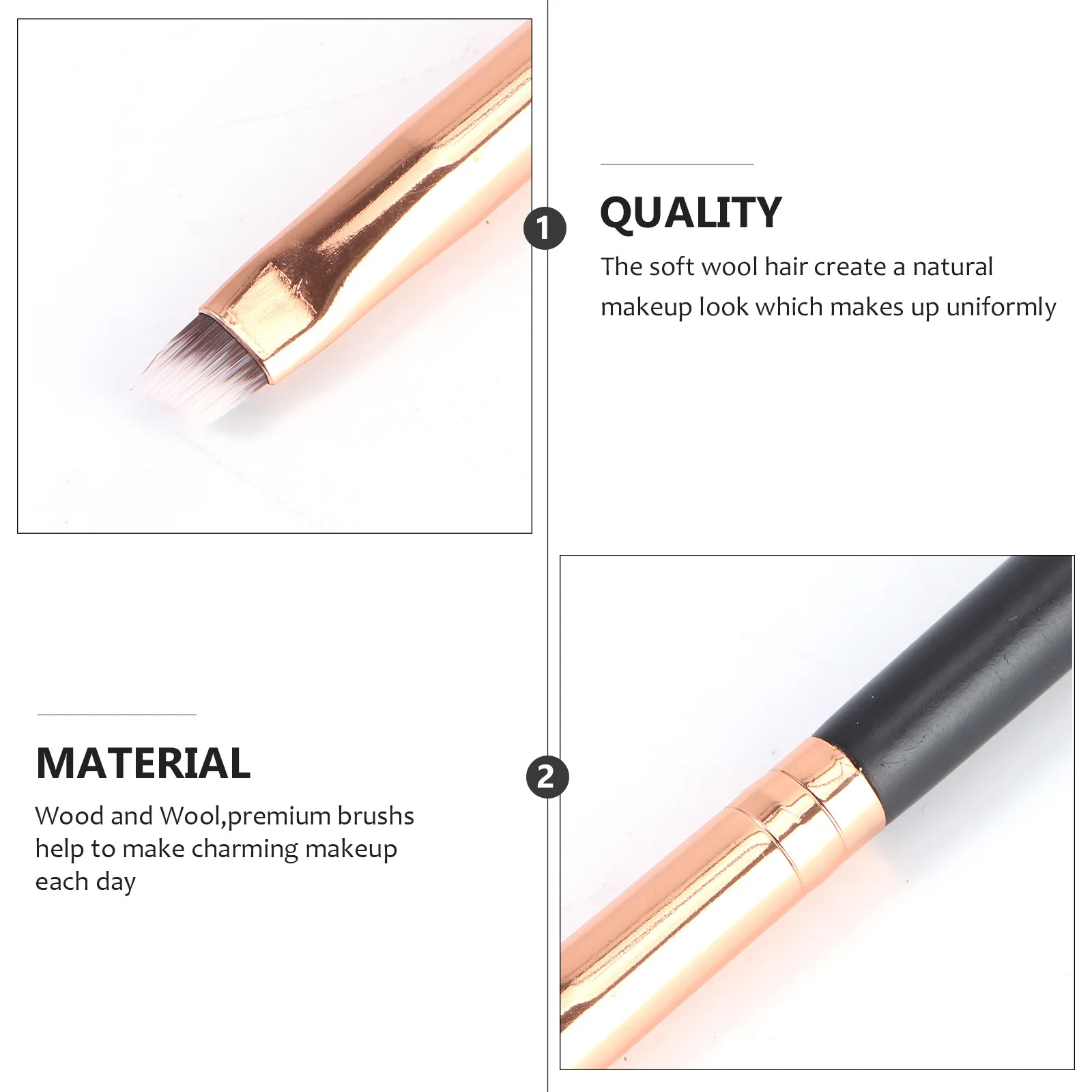 Brosse de maquillage en Nylon avec manche en bois nacré, brosse à sourcils pour poudre cosmétique, Blush, pour maquillage professionnel pour femmes