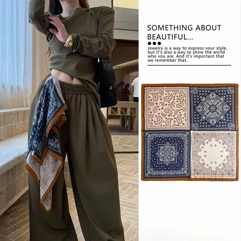 New Vintage Paisley Tie Waist Scarf Belt Women Niche Design Sheer Soft Lightweight Adjustable Waist Cincher for Skirt Premium