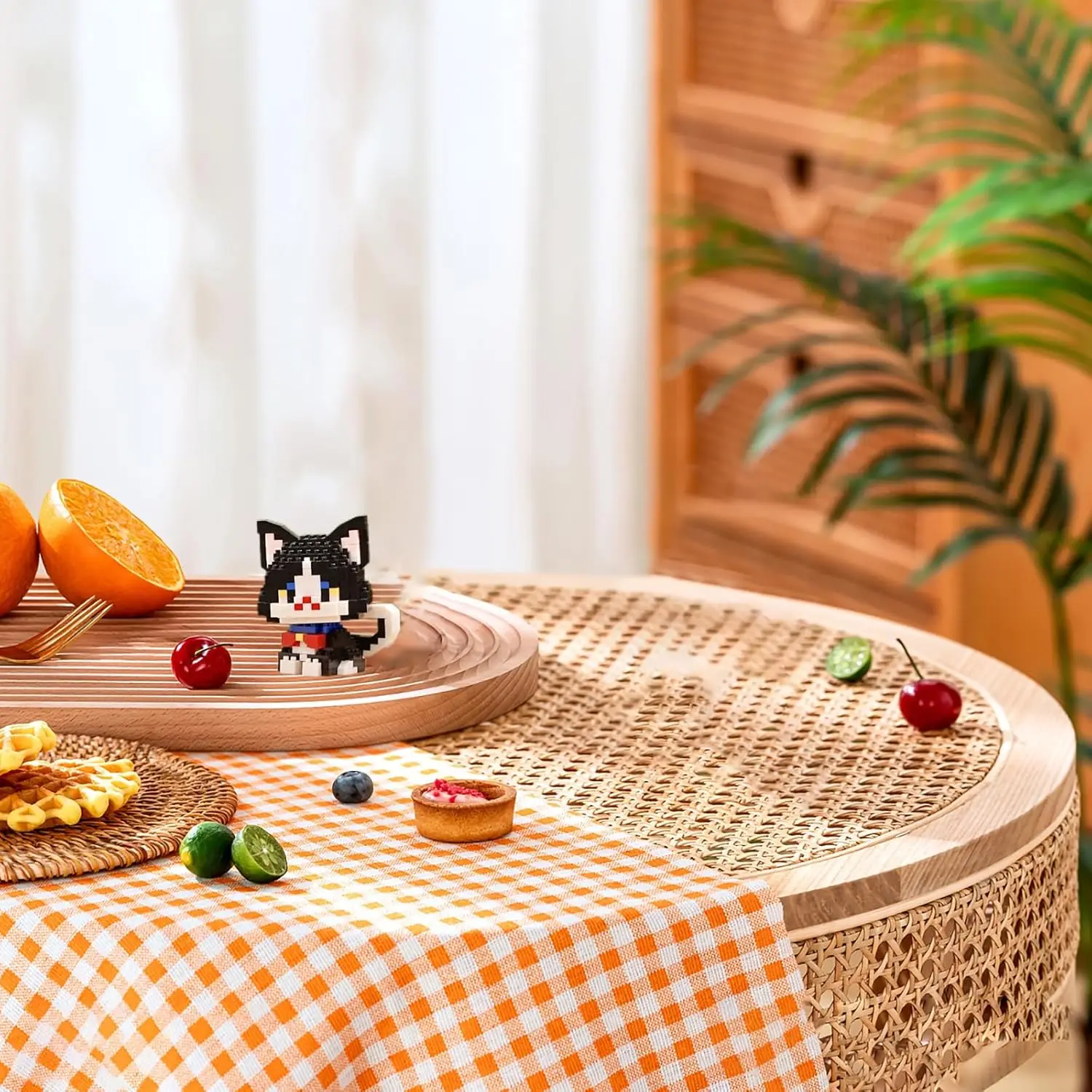 Mini bloques de construcción educativos para gatos, juguete de regalo para niños y adultos, 421 piezas (gato blanco y negro)