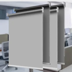 Perforated mounting Manual Roller Blinds 100% blackout Full Shading Sunshade Waterproof Roll-up Office Lifting