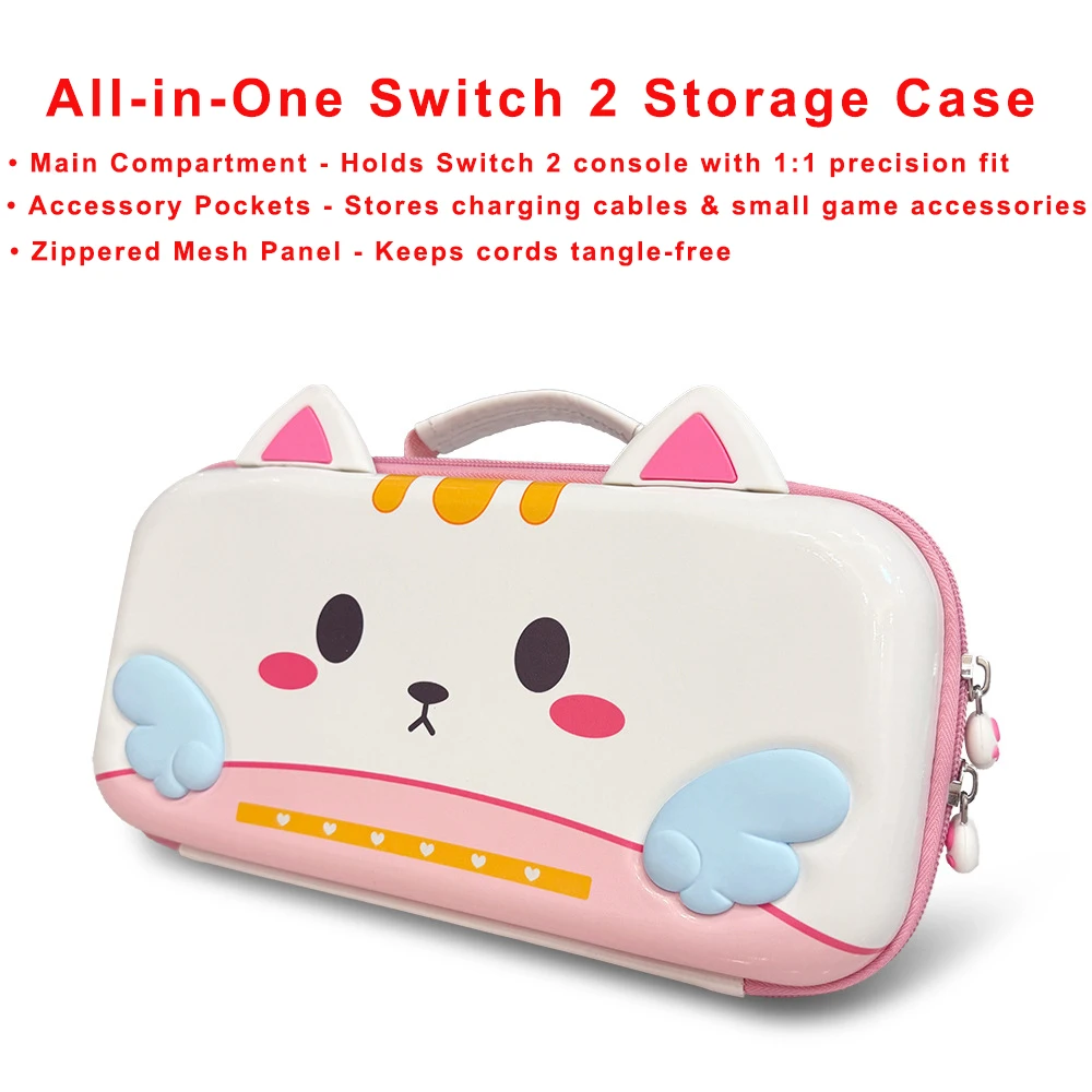 

Sweet Bunny Shockproof Hard Case compatible with Switch 2 - Waterproof Dustproof NS2 (2025) Protective Storage Box