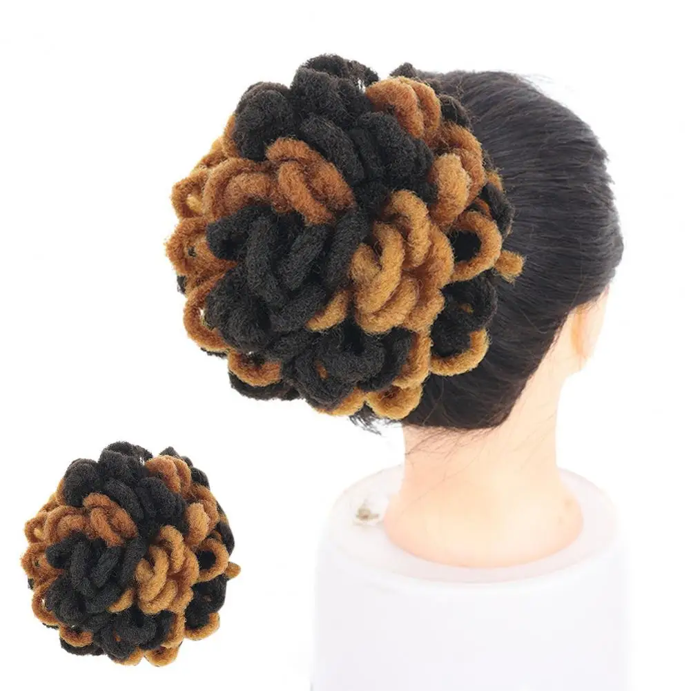 Synthetic DreadLock Afro Puff Hair Bun Chignon Drawstring Ponytail Faux Locs Clip Hair Pieces for Black Women