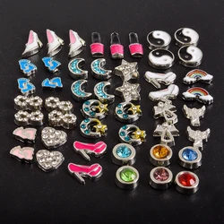 20Pcs Cute Guardian Angel Wings Witch Moon Star Floating Charms Bulk Wholesale Round Birthstones Footprint Beads Jewelry Making
