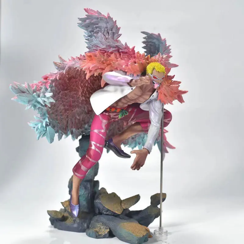 32 سنتيمتر Donquixote Doflamingo أنيمي عمل الشكل قطعة واحدة بولي كلوريد الفينيل نموذج صورة القراصنة جمع لعبة سطح المكتب الديكور الهدايا #2