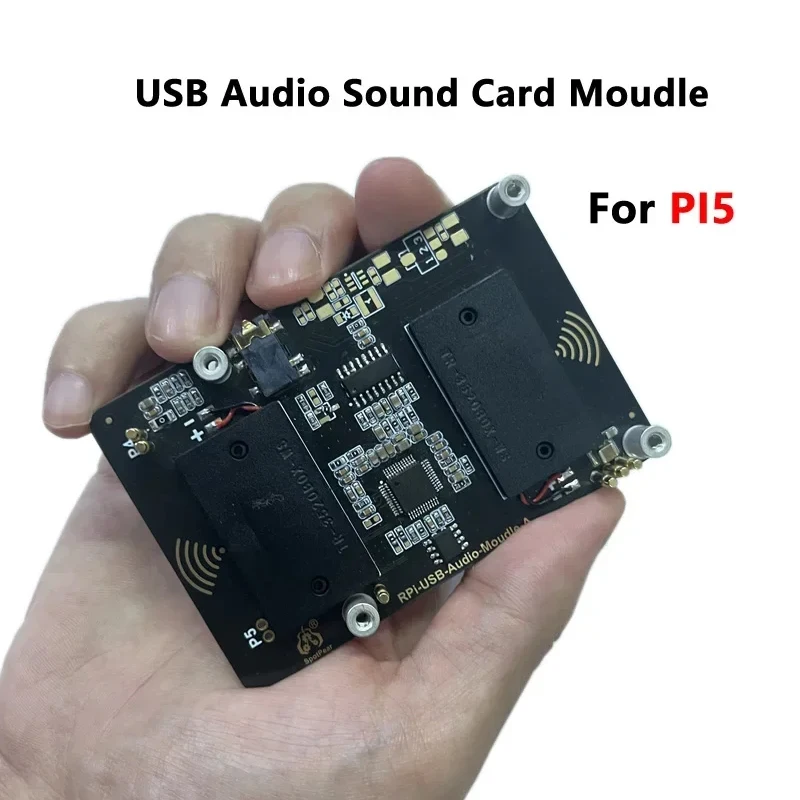 Carte son audio USB Raspberry Pi 5, chapeau de module avec prise pour écouteurs, haut-parleur dévoilé er, option pour pi4b