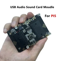 Raspberry Pi 5 tarjeta de sonido de audio USB, sombrero con conector para auriculares, zumbador, opción de altavoz para pi4b