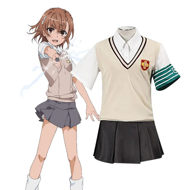 

A Cosplay Costume Of Misaka Mikoto's Super Electromagnetic Cannon From A Certain Scientific Work, And A Daily School Uniform