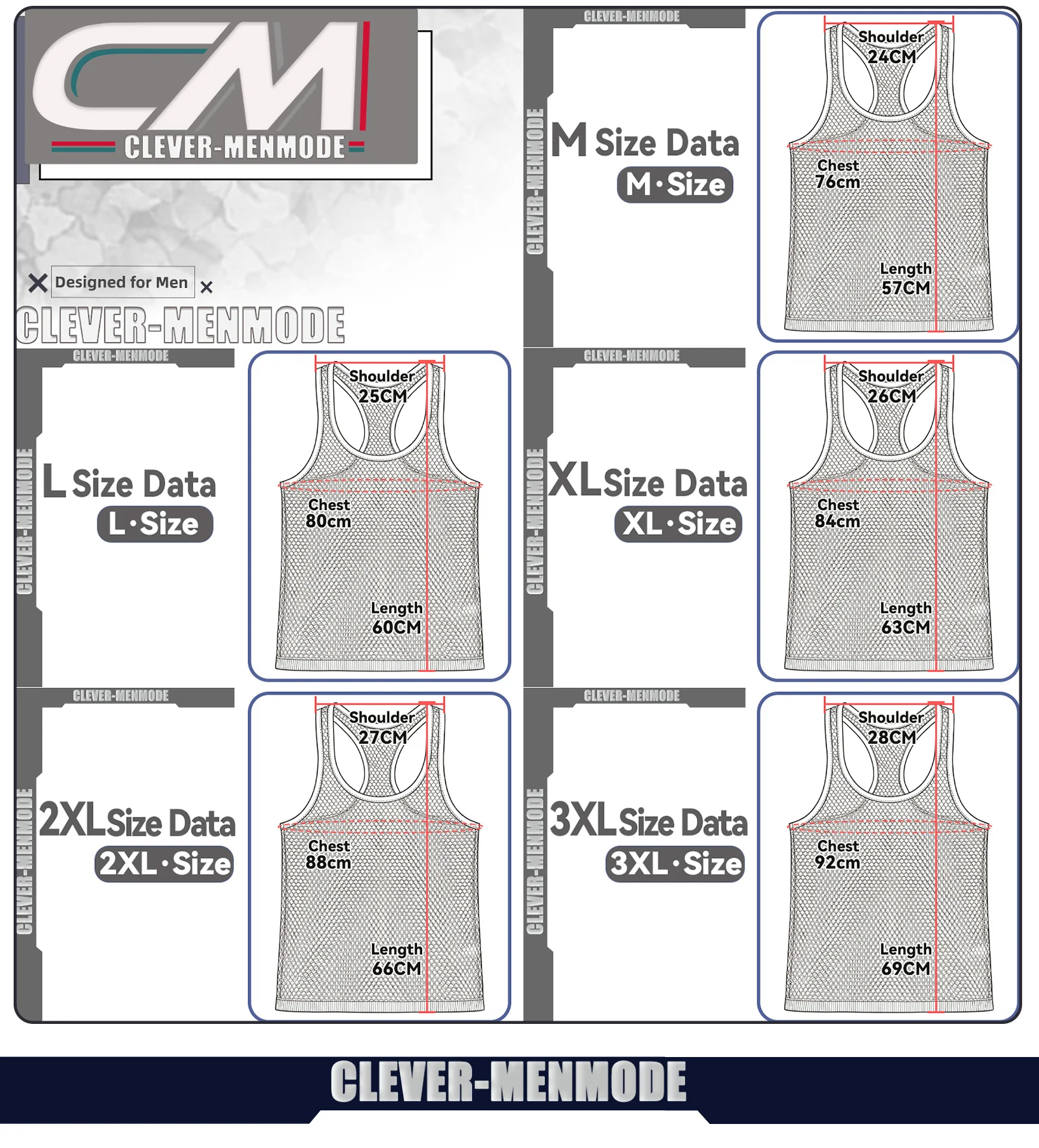 Mesh-Fischnetz-Tanktop für Herren, Racerback, ärmelloses Metallic-Shiny-Shirt für den Sommer, Sport-Muskelweste, transparent, für den Alltag, Partys und Streetwear – Detail 3