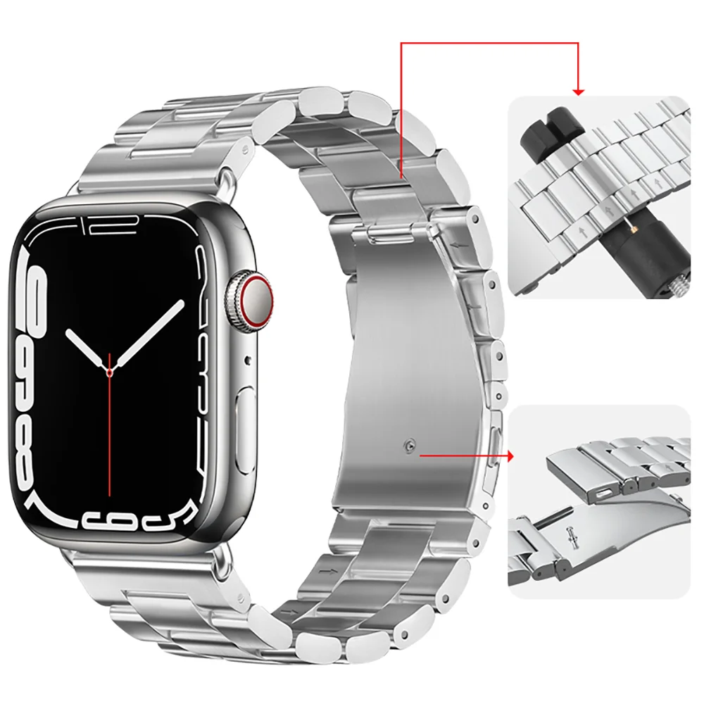 Metal Strap For Apple Watchband 38mm 44mm 40mm 45mm 41mm 42mm 49mm Stainless Steel Band For iWatch Series 7 6 5 4 3 9 8 2 1Ultra