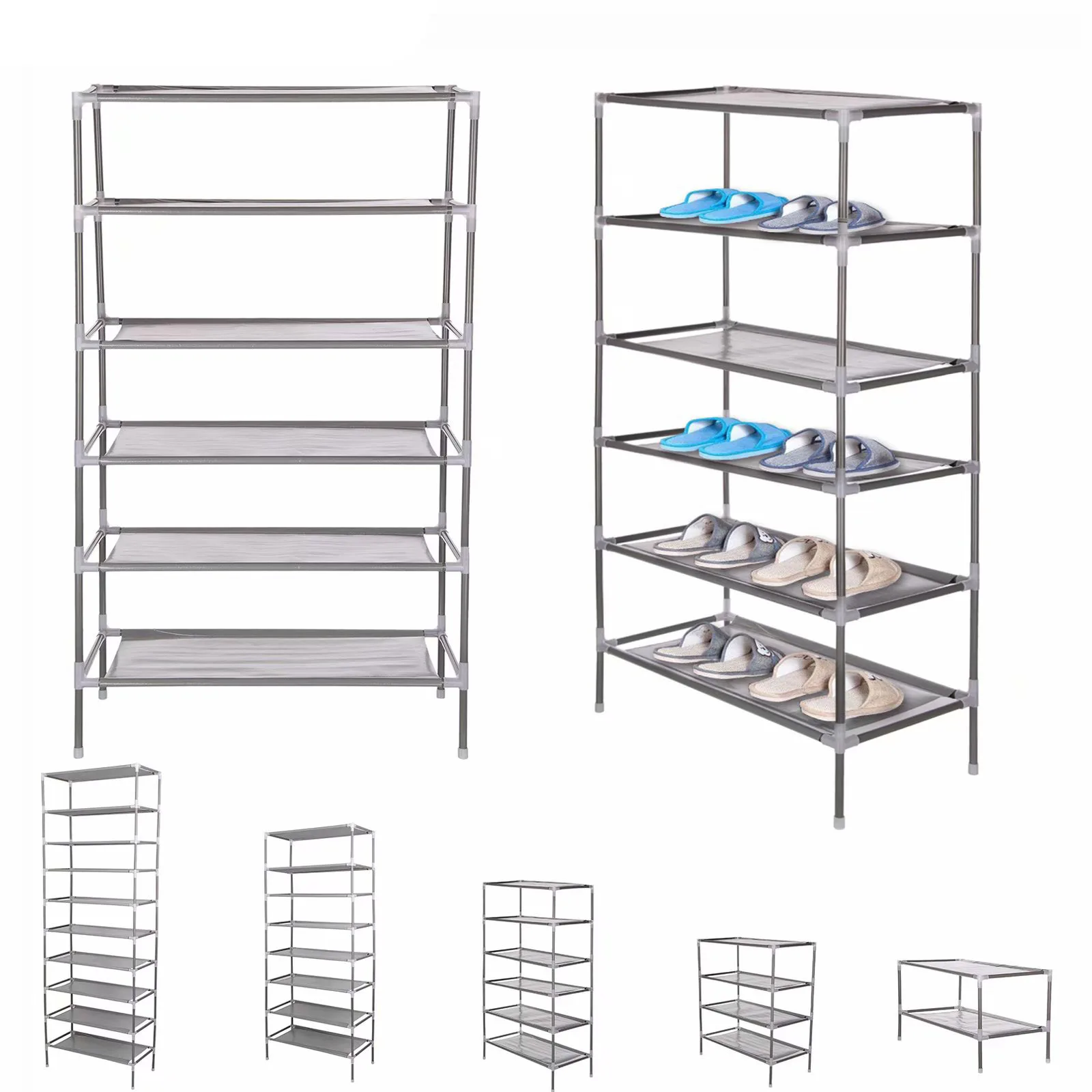 2/4/6/8/10 Tiers Non-Woven Fabric Dustproof Shoe Rack Storage Organizer Cover Cabinet Shelf Cabinet 6/12/18/24/30 Pairs